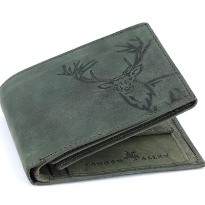 Vintage Green RFID Blocking Men's Leather Wallet