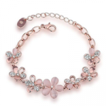 Jewellery Bracelets for Women Stylish Rose Gold Plated Crystal Bracelet Bangle Jewellery for Girls and Women