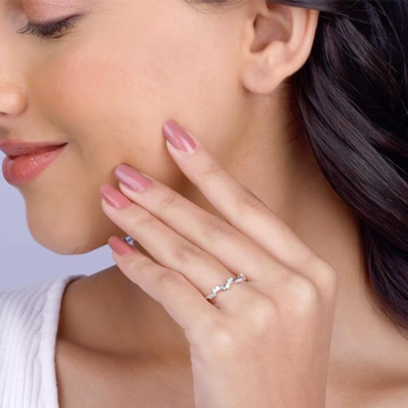 Silver Zircon Vine Shine Ring