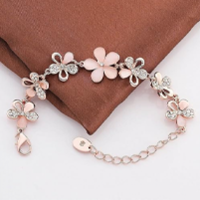 Jewellery Bracelets for Women Stylish Rose Gold Plated Crystal Bracelet Bangle Jewellery for Girls and Women